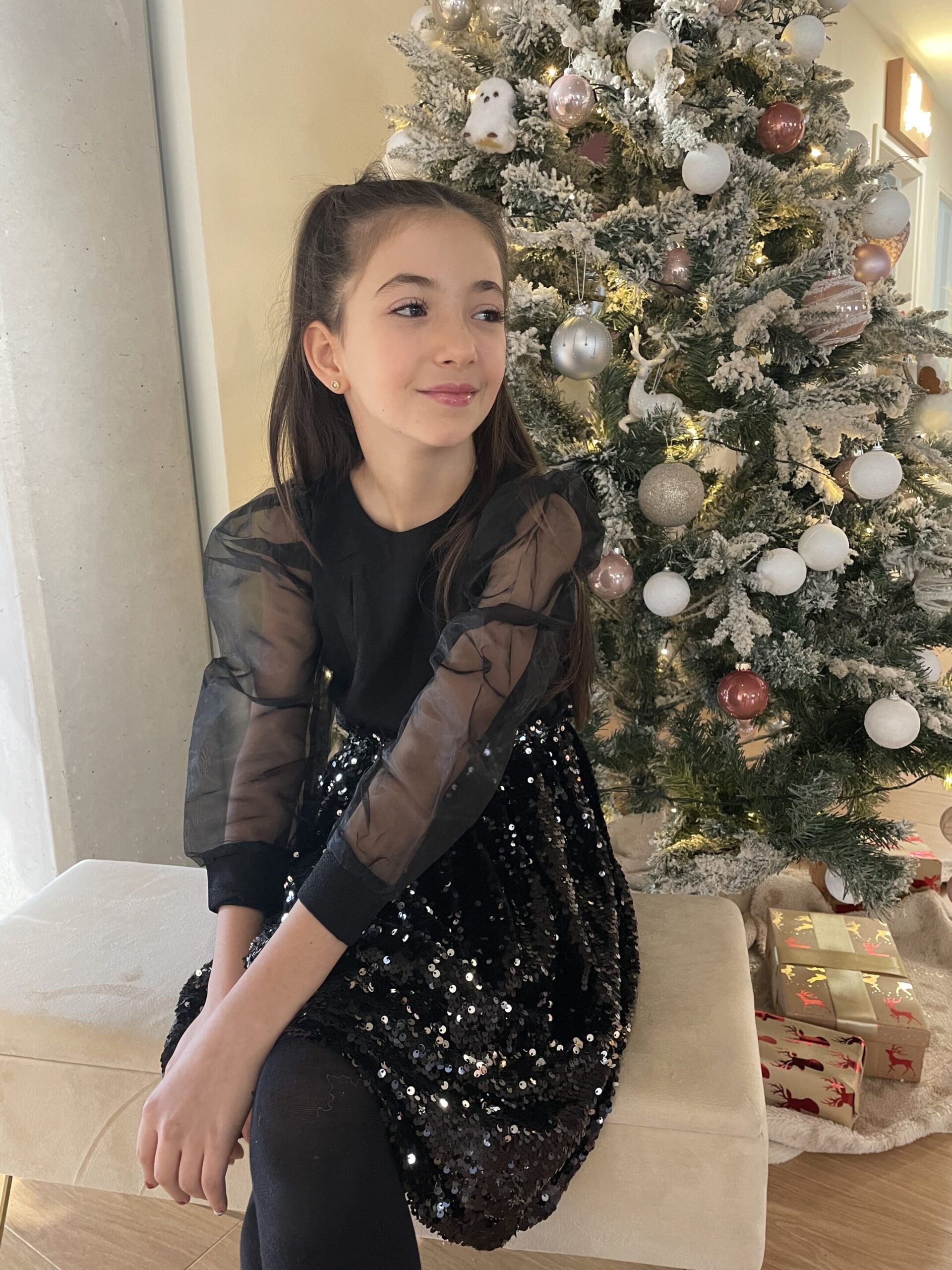 Robe en sequins Célia noire