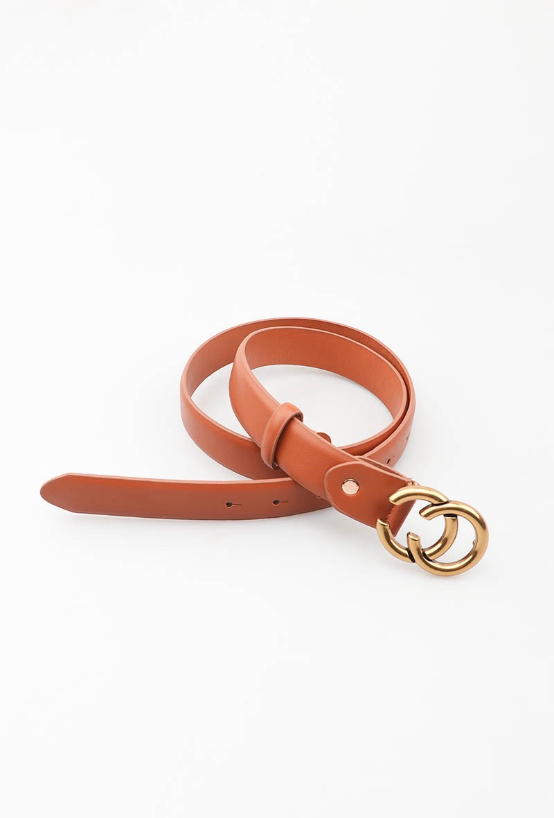 Ceinture deux boucles camel