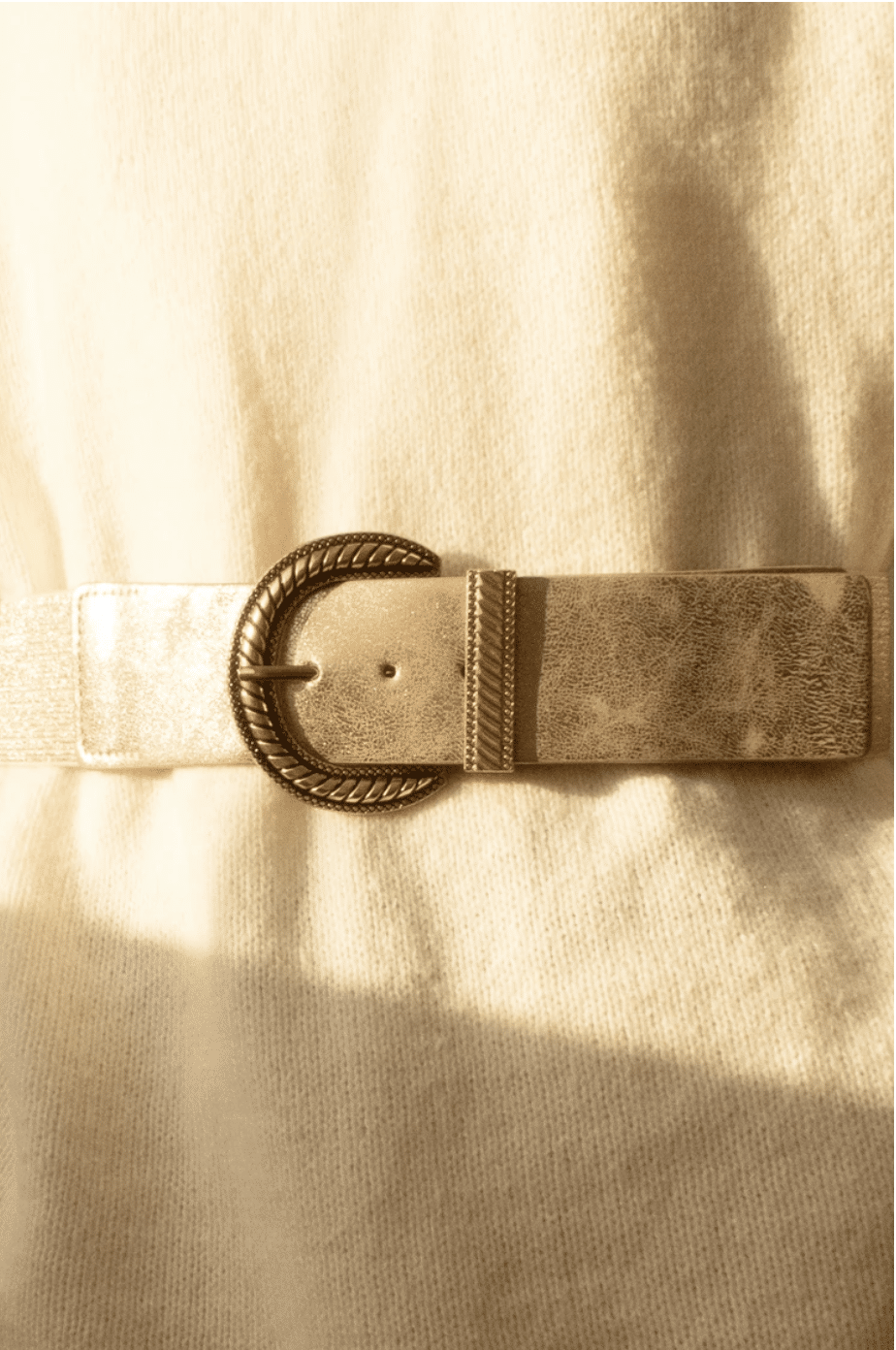 Ceinture or élastique boucle dorée
