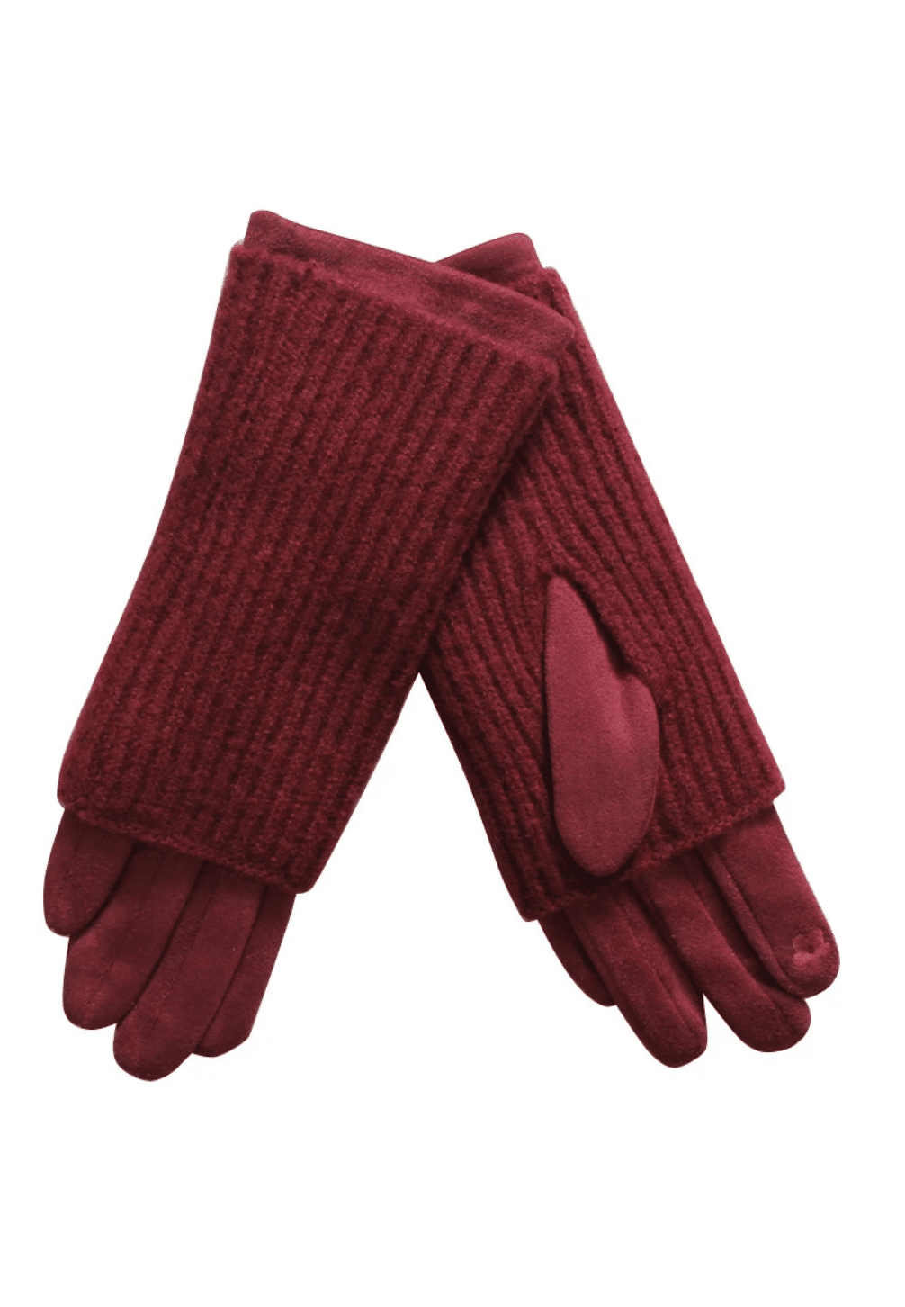 Gants tactiles en maille bordeaux – Confort & élégance
