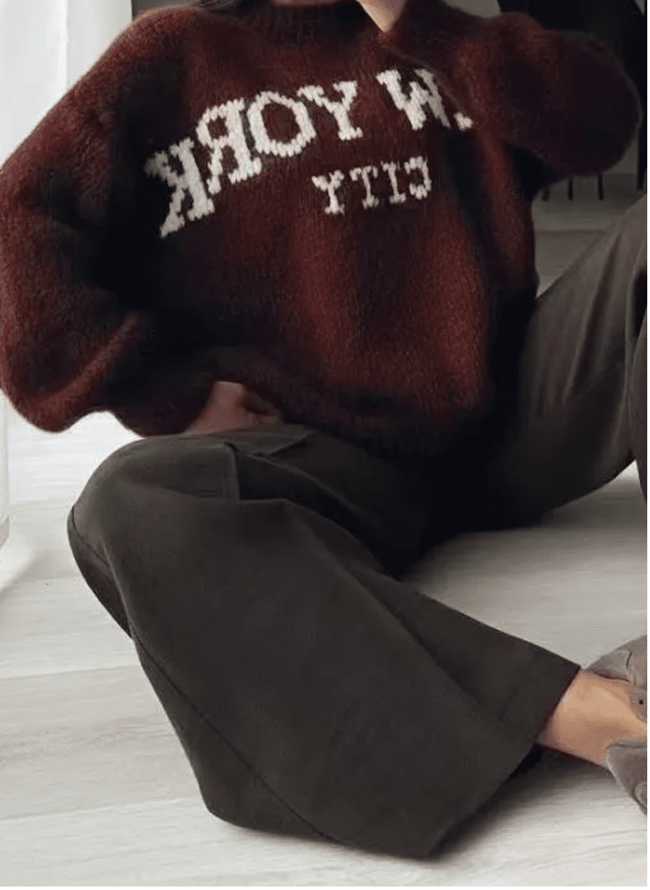 Pull en laine bordeaux Clémentine