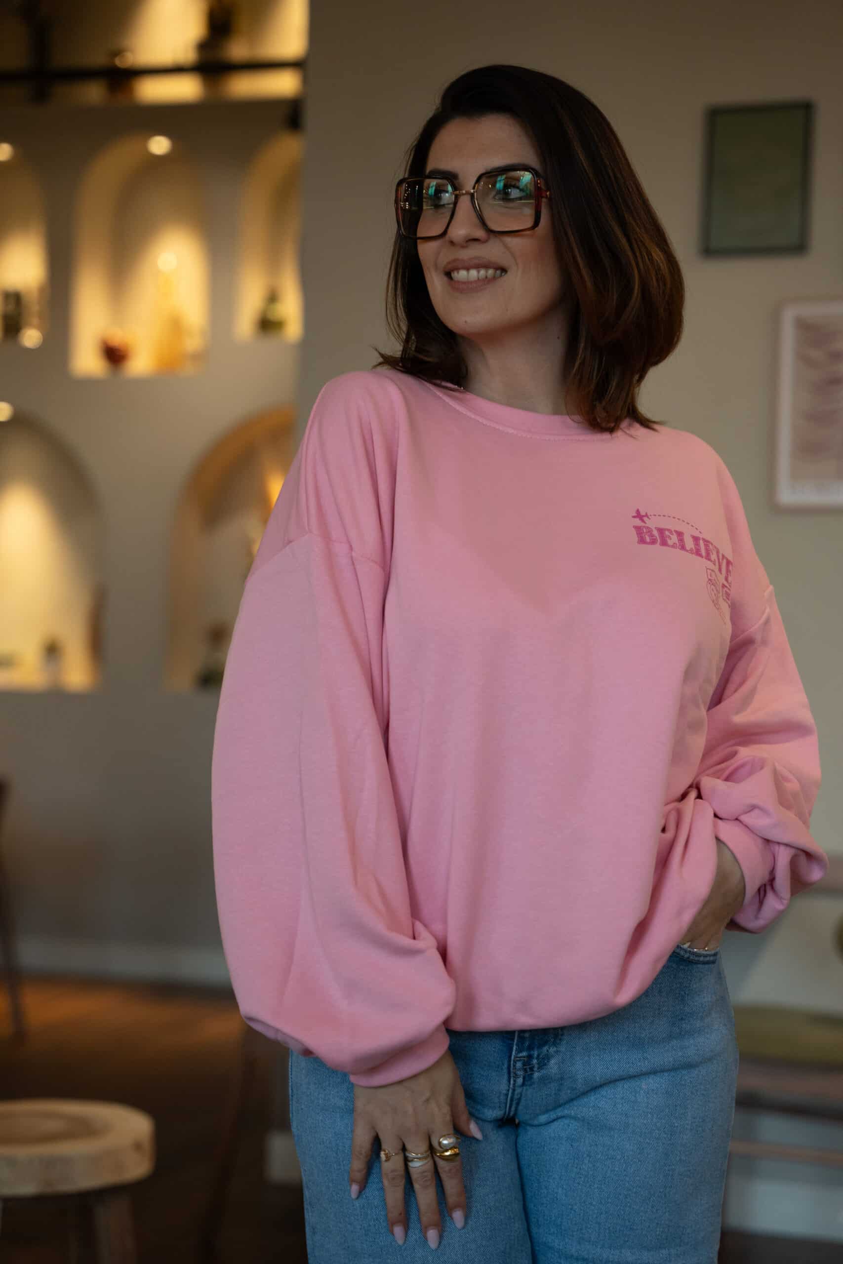 Pull LIVIA rose – TAILLE UNIQUE