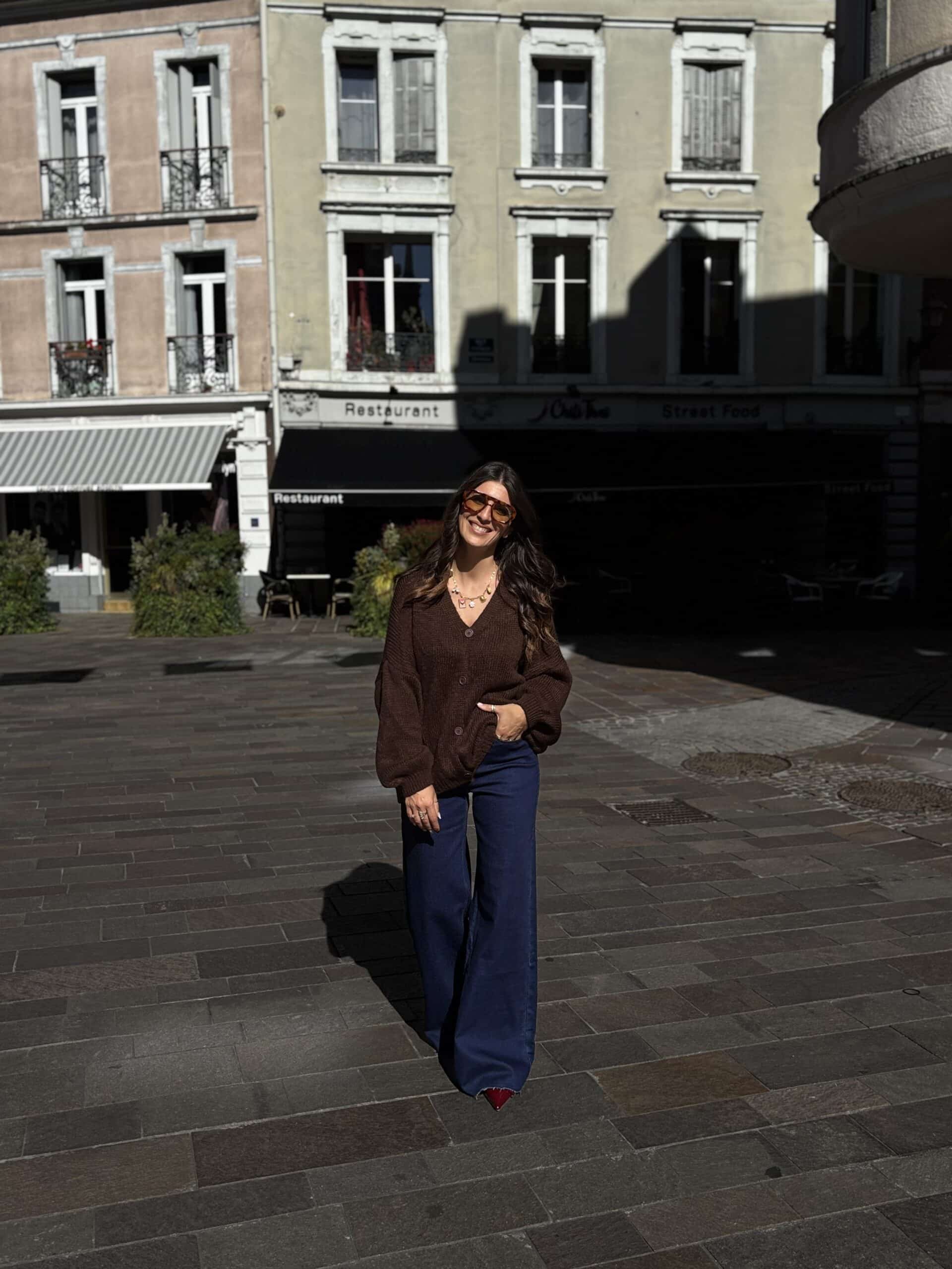 Gilet maille CAPUCINE brun