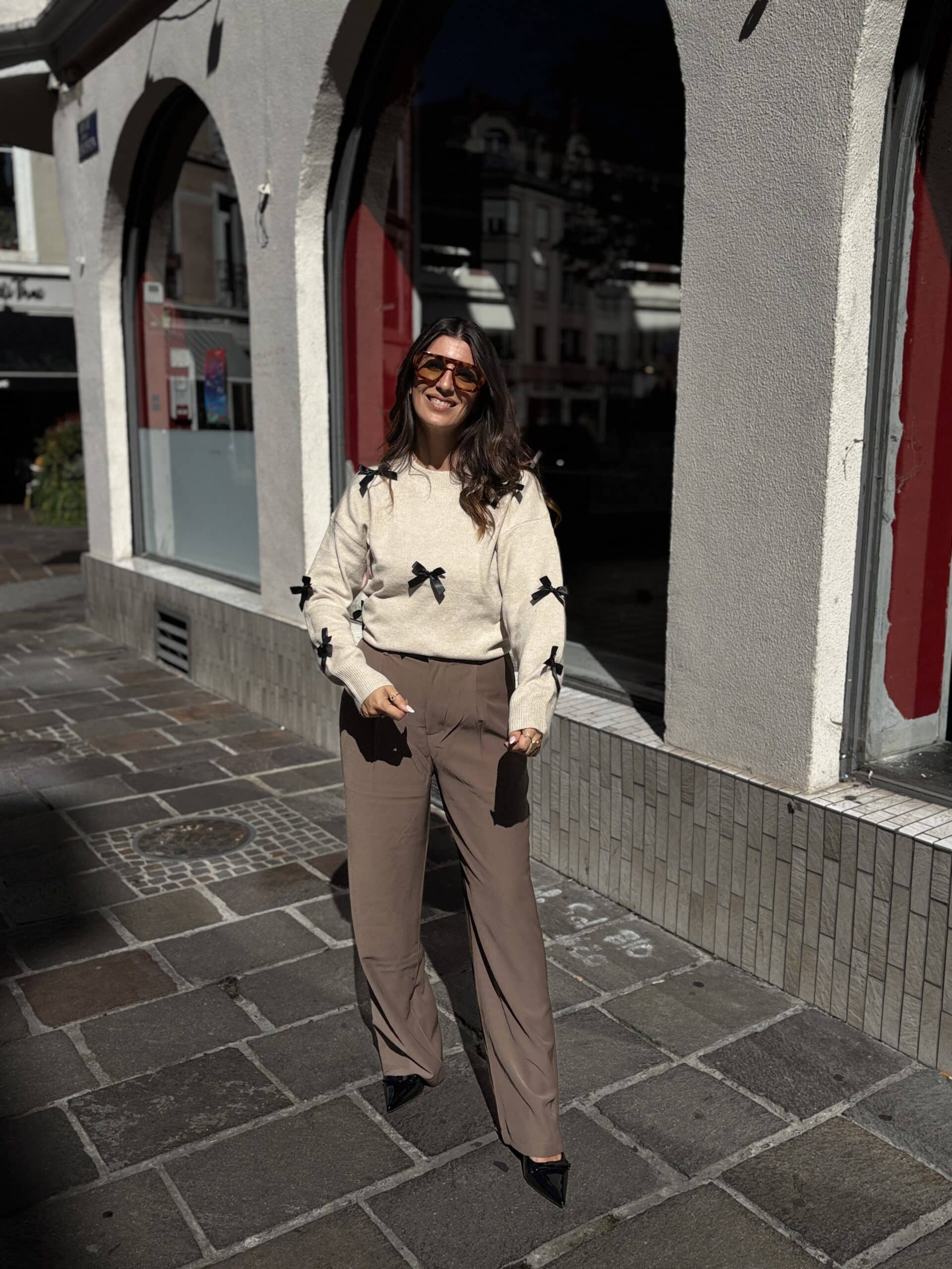 Pantalon brun NATHALIE