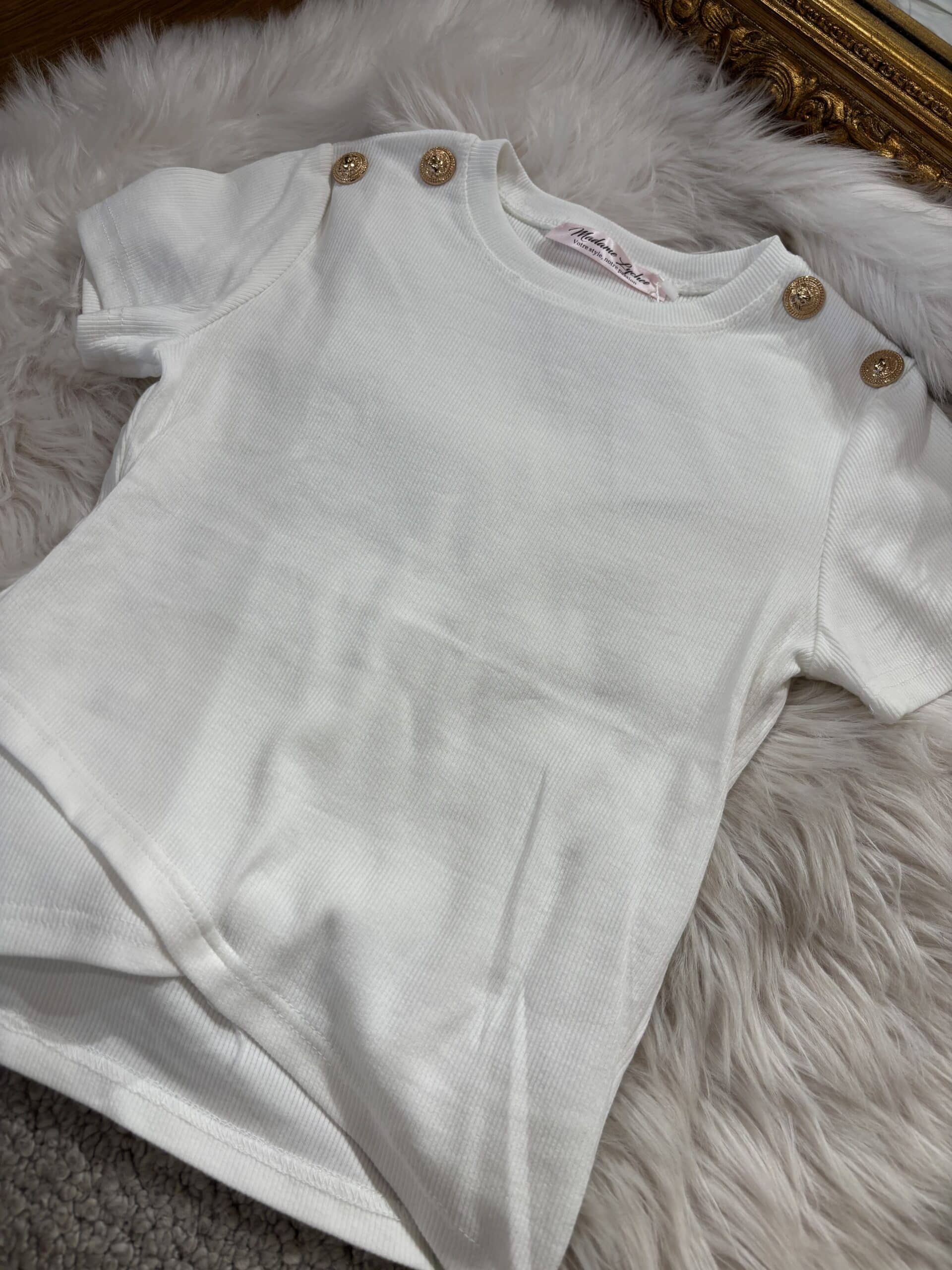 T-shirt en maille blanc LOUNA