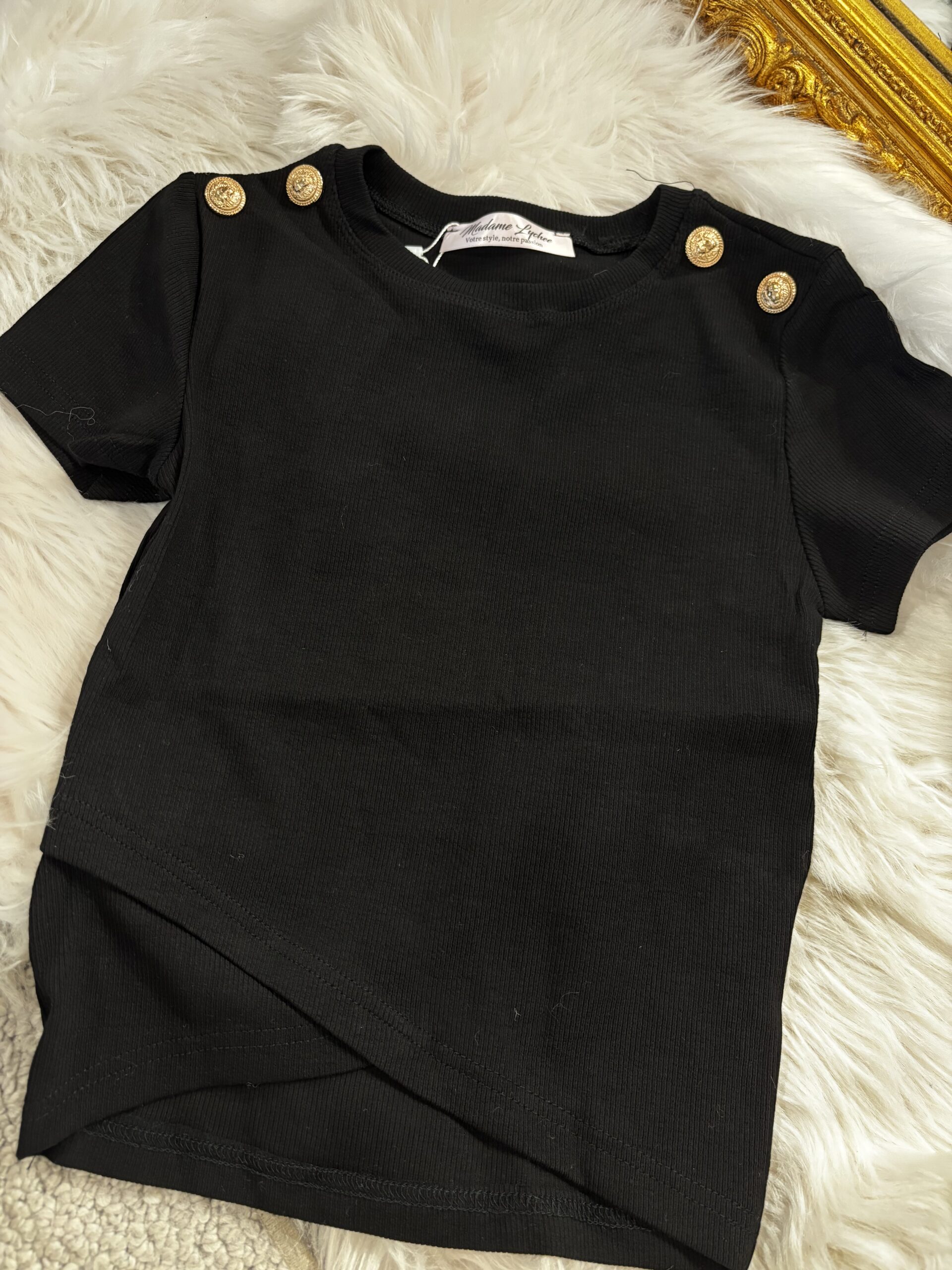 T-shirt en maille noir LOUNA