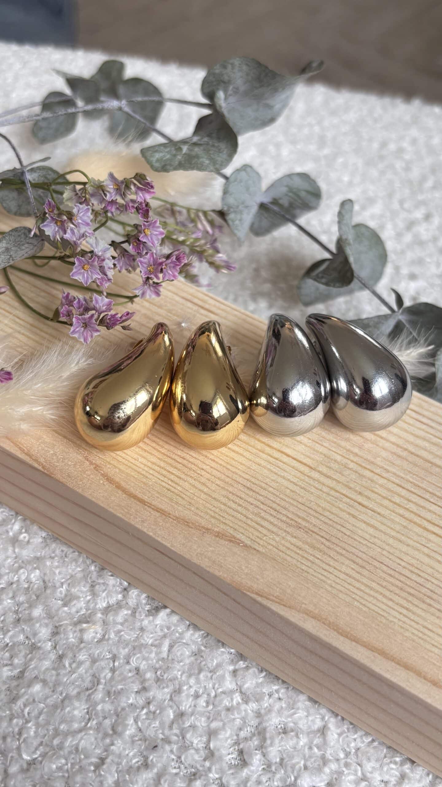 Boucles d&rsquo;oreilles en Acier Inoxydable dorées