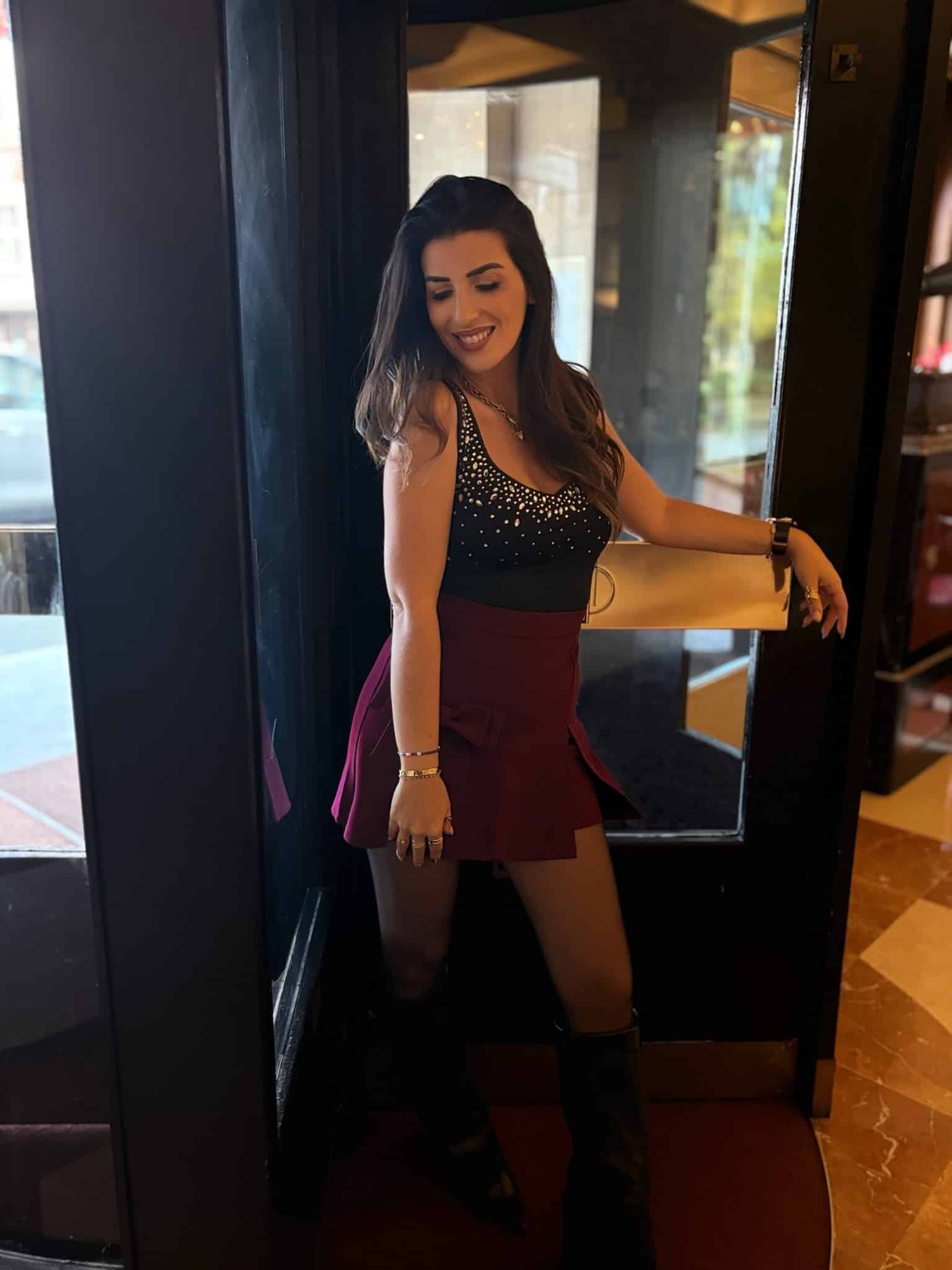 Body noir à strass scintillants CANDICE