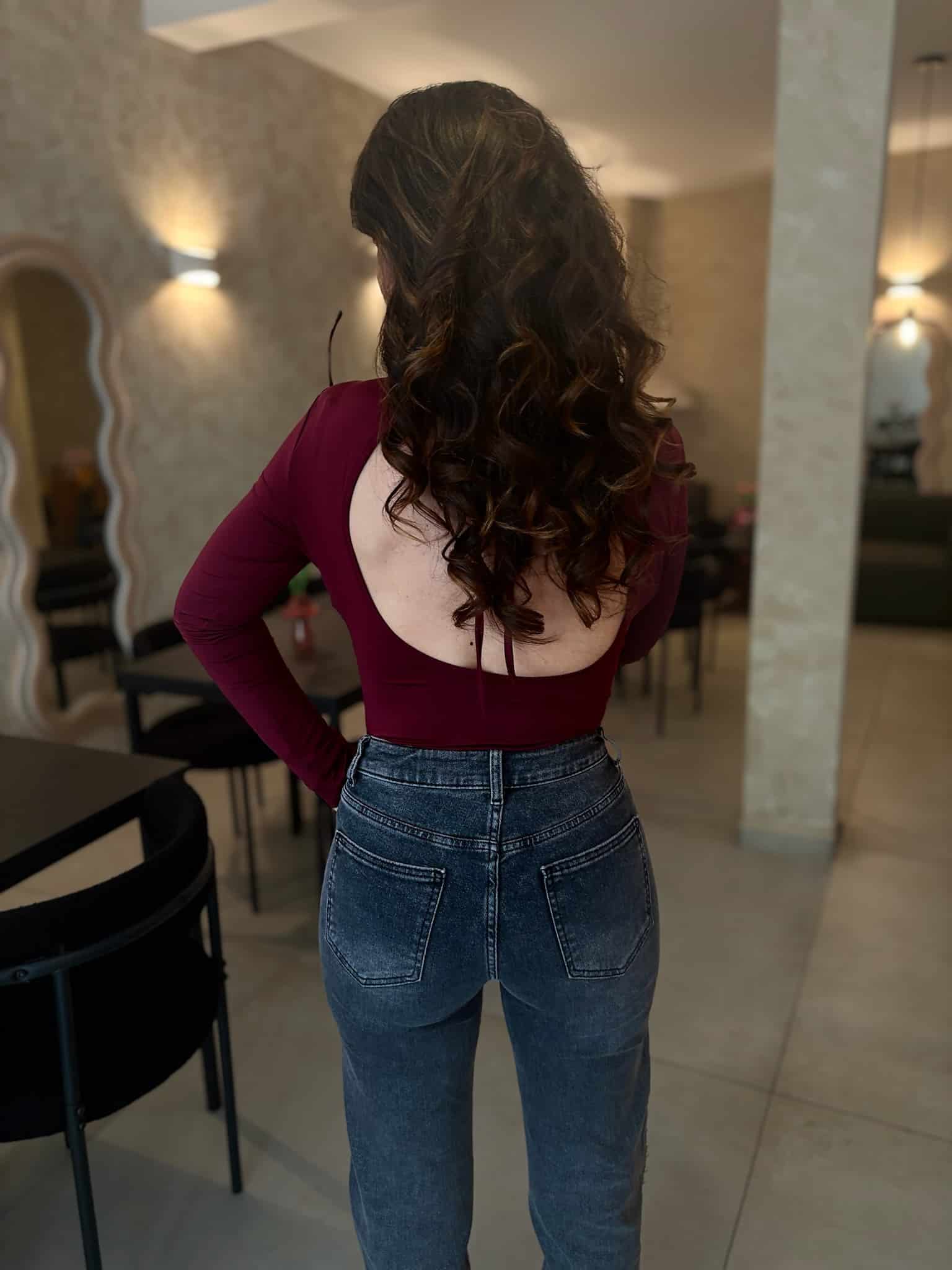 Body manches longues bordeaux OLIVIA