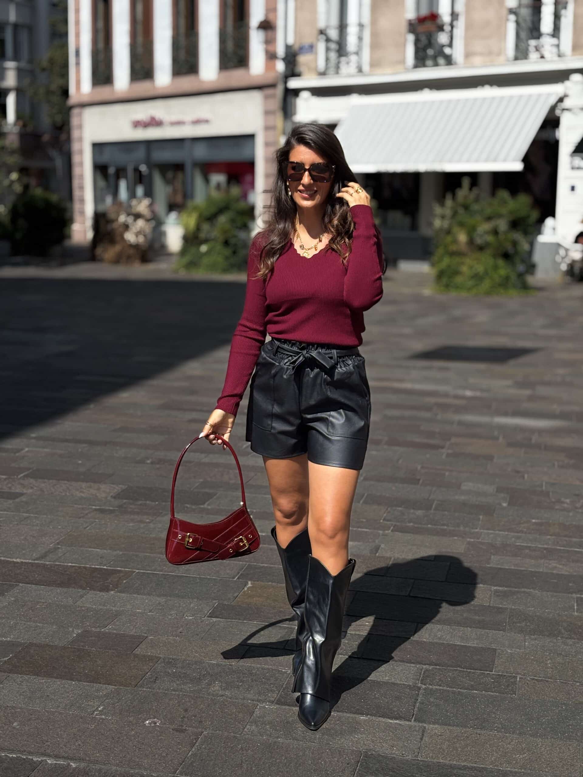 Pull léger Rosy bordeaux
