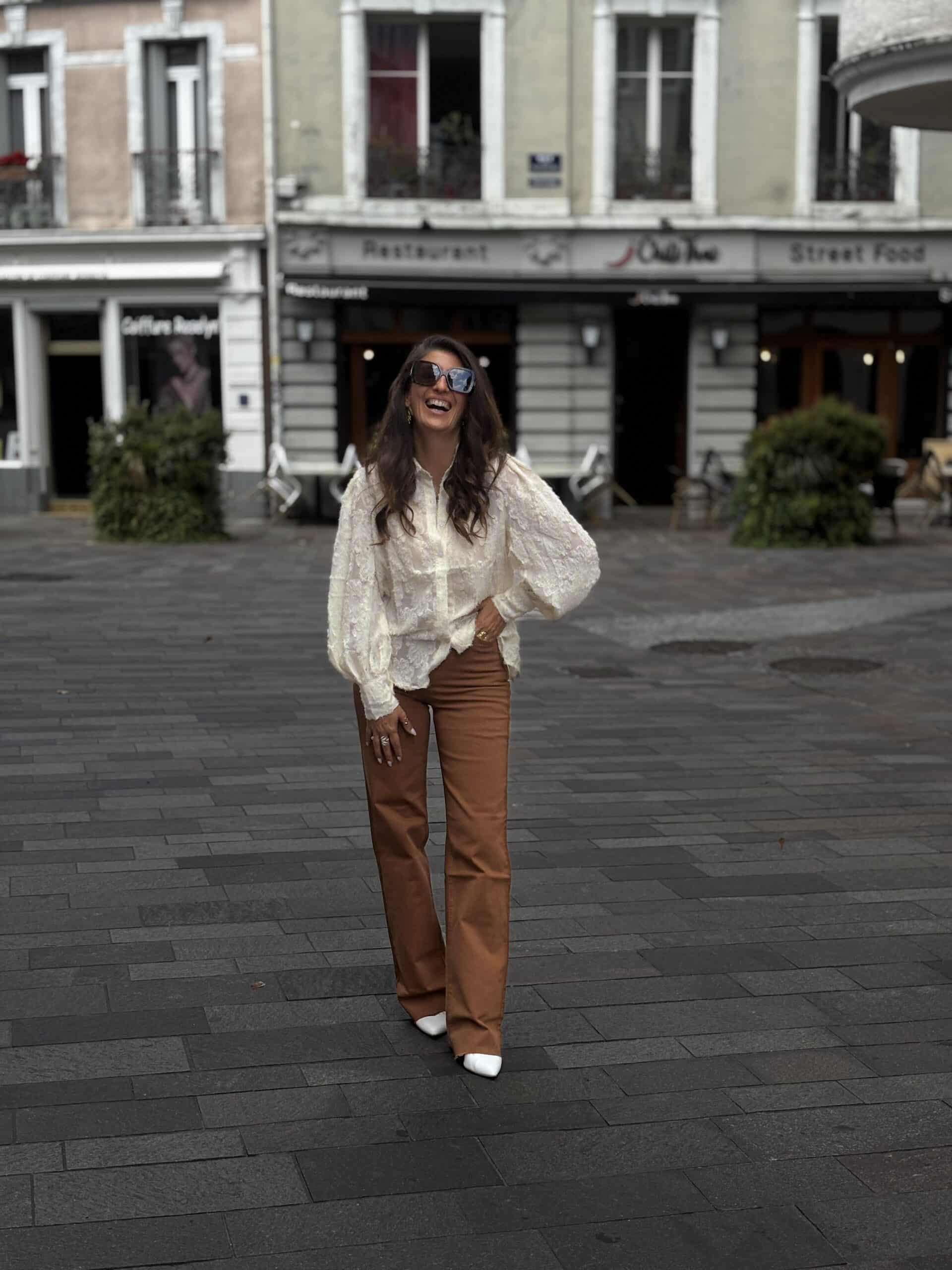 Jean wide leg Camille Camel