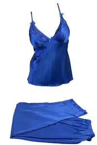Pyjama satiné bleu EMY