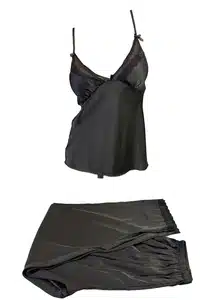 Pyjama satiné noir EMY