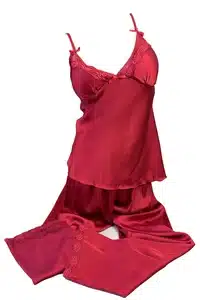Pyjama satiné rouge EMY