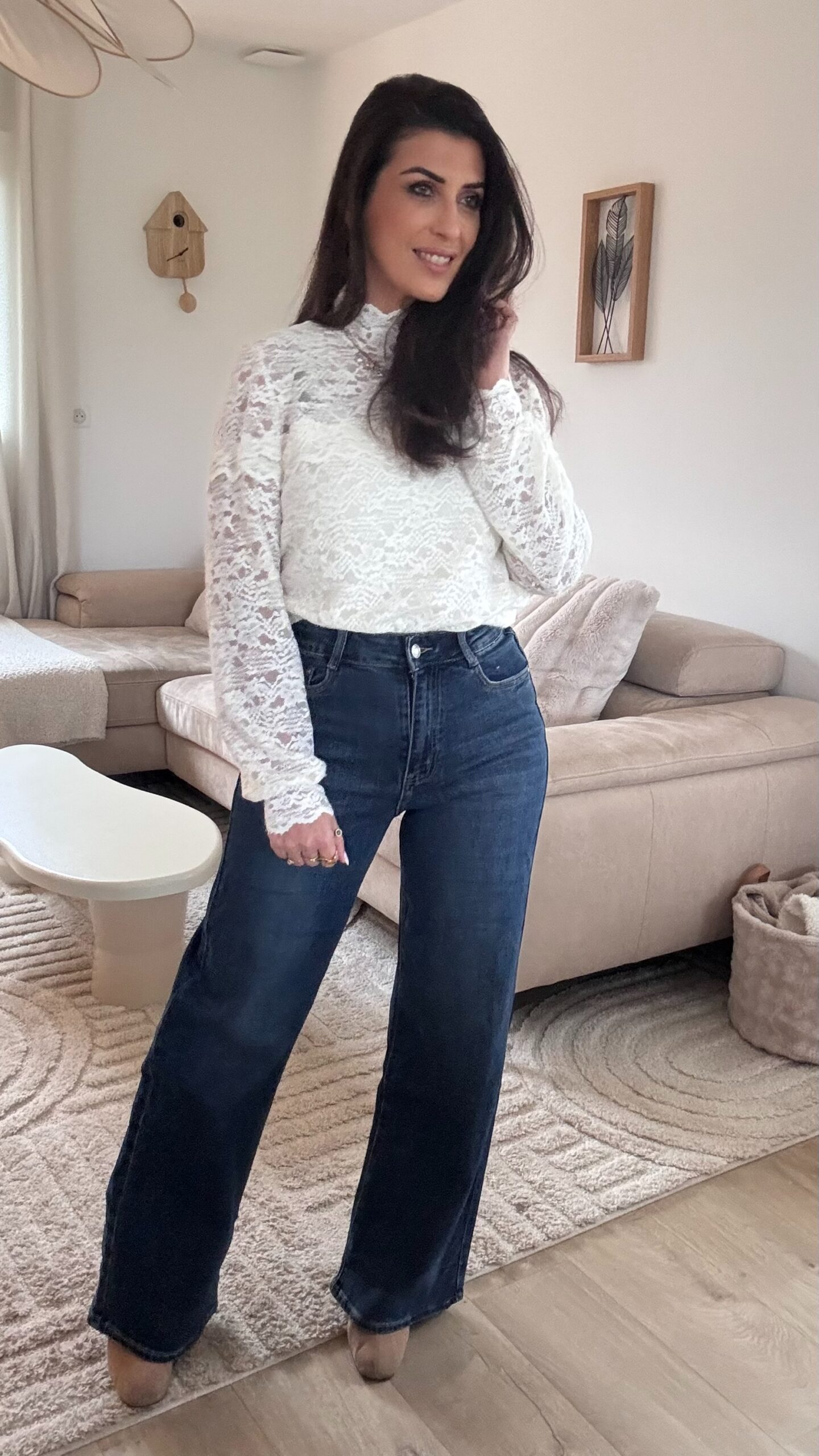 Jean coupe droite en denim bleu MARION