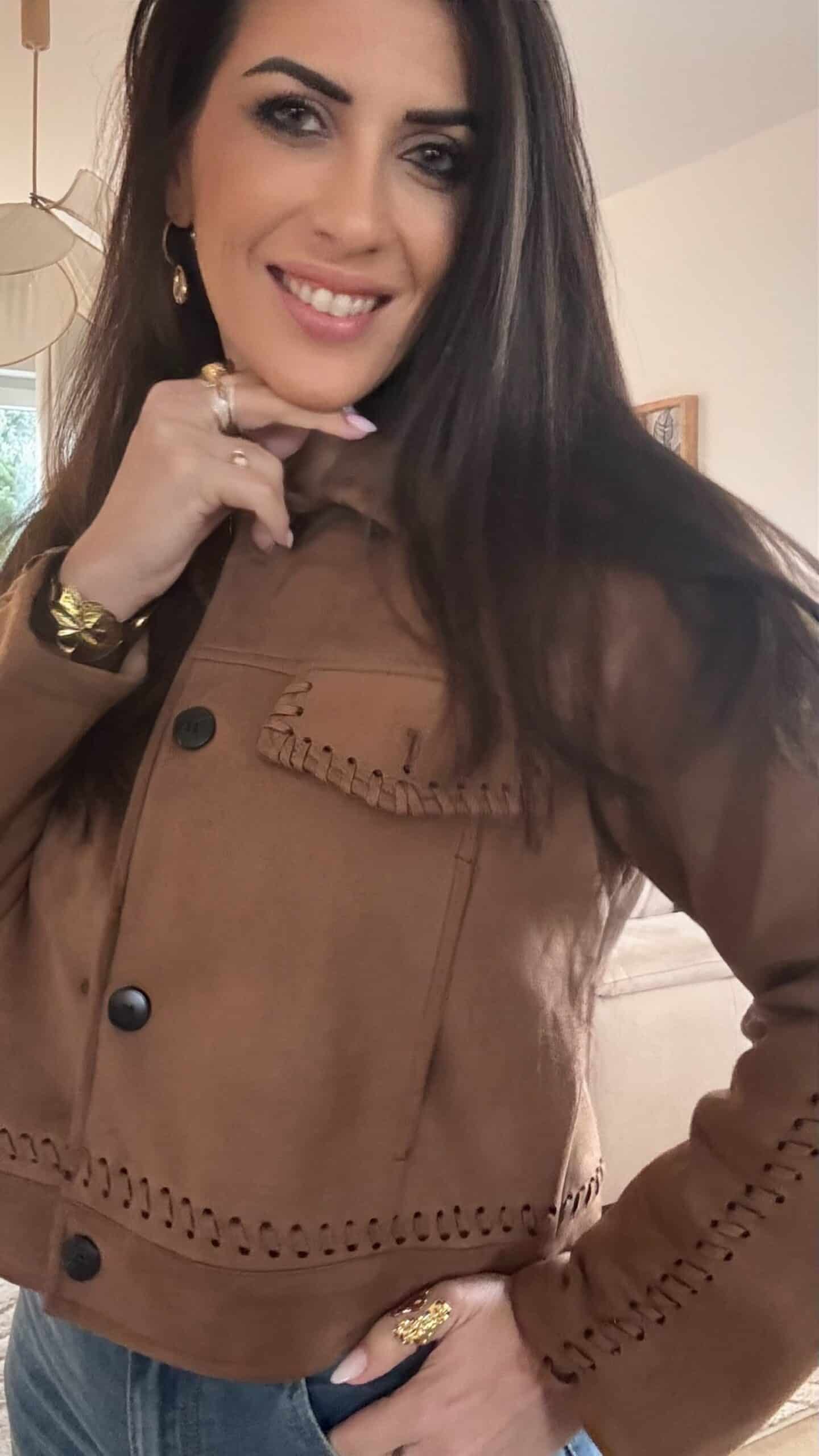 Veste en suédine tressée MEGANE