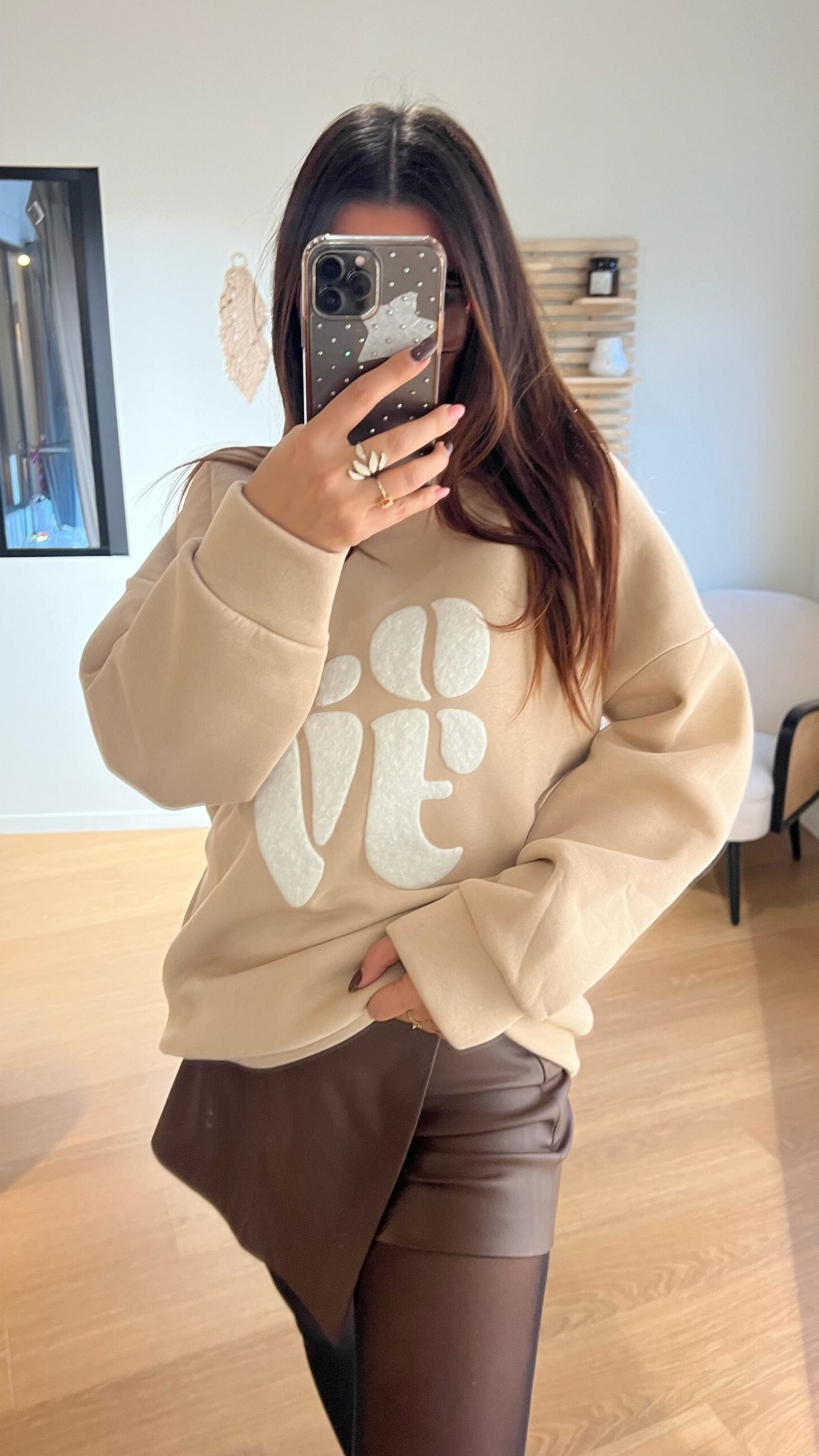 Sweat love beige