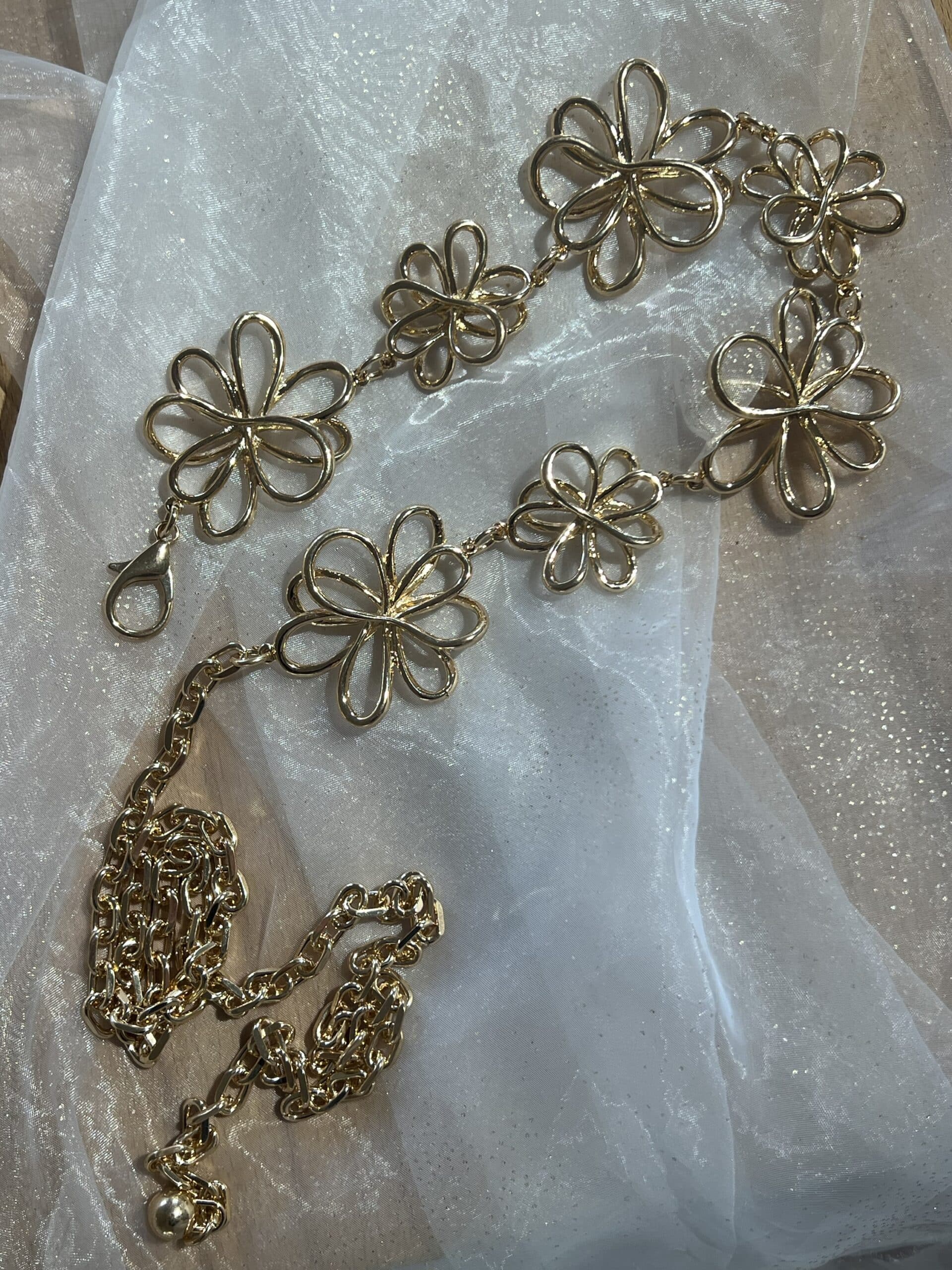 Ceinture bijou fleur dorée