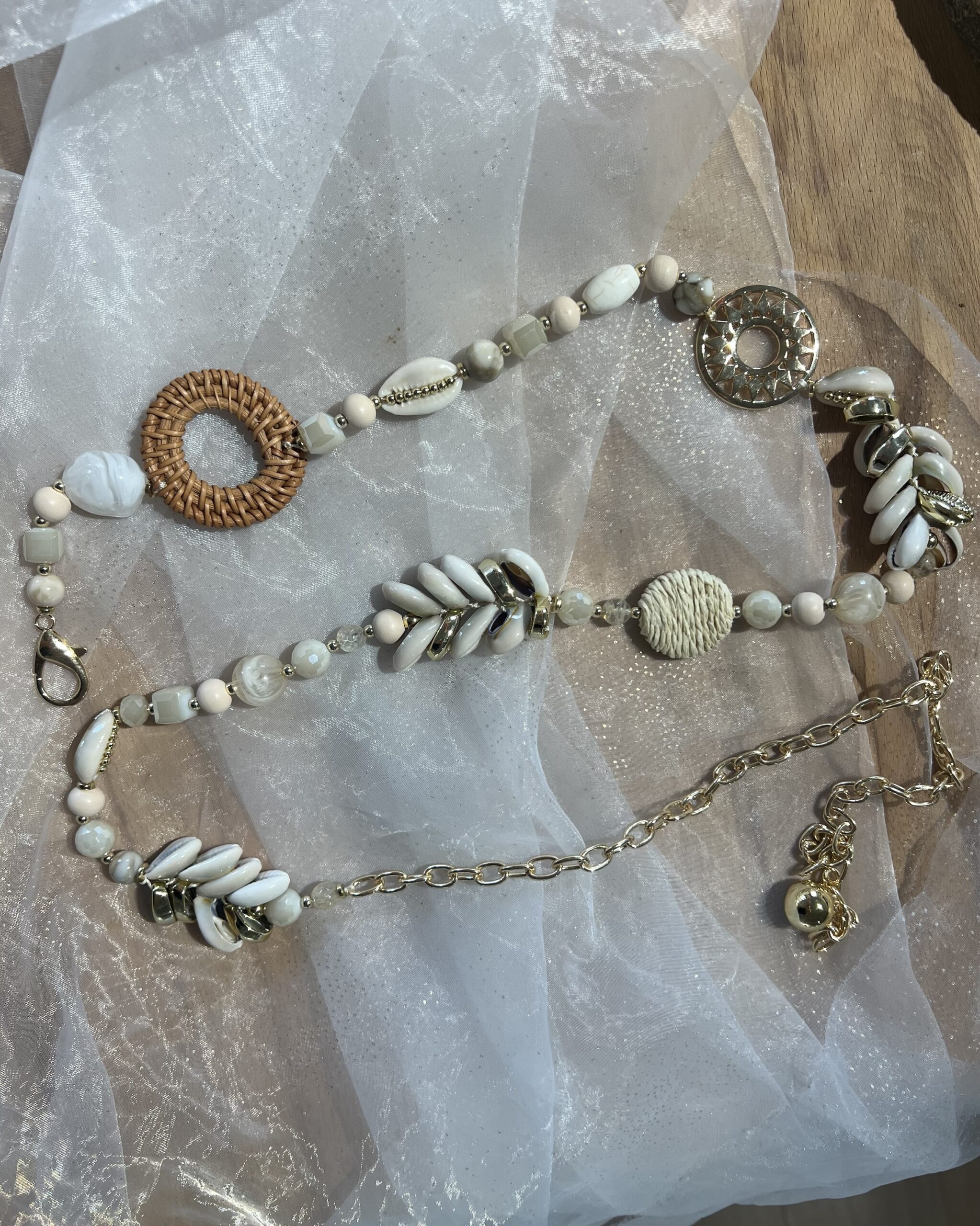 Ceinture bijou perle dorée