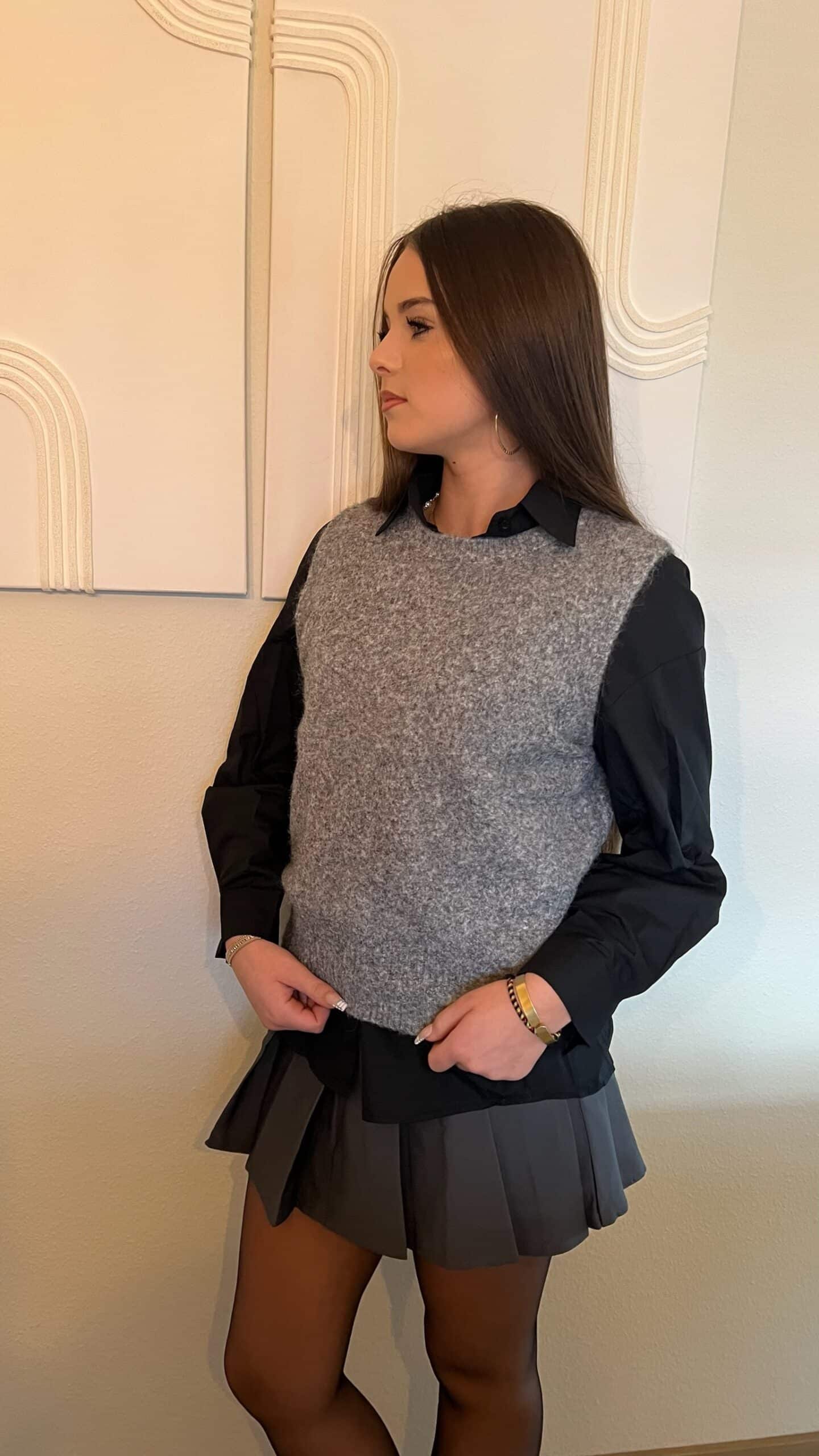 Pull sans manche PAOLA gris